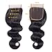 QTHAIR 12A Brazilian Virgin Body Wave Human Hair Lace Closure Unprocessed 100% Human Hair Swiss Lace Closure Three Part Closure Natural Color (12