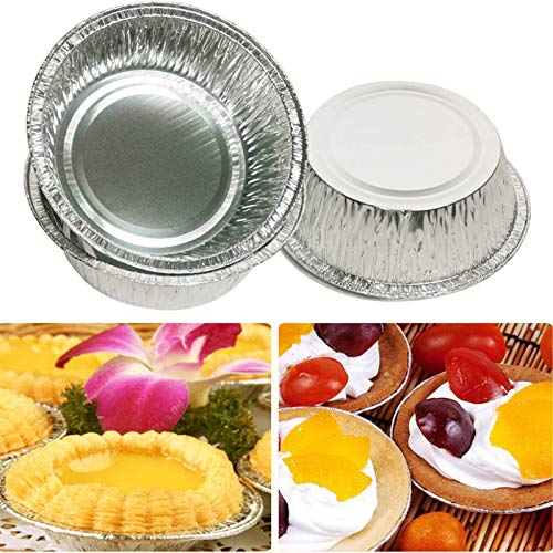 125 Pieces Aluminum Foil Pie Pans,5 Inches Round Disposable Mini Tin