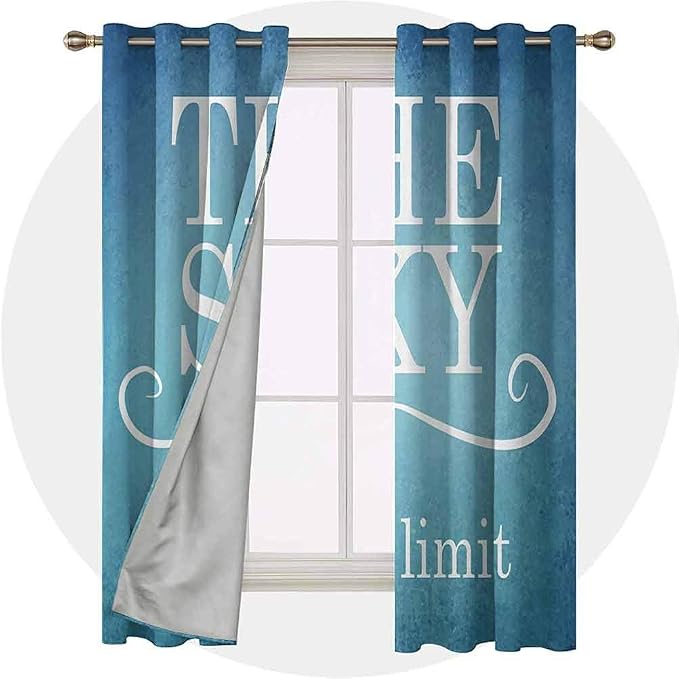 YUAZHOQI Blackout Curtain Liner 48 Inches Long Thermal Insulated