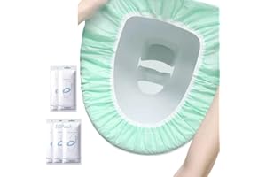 Pearlead 50pcs Disposable Toilet Seat Covers Double Layer Waterproof Non-woven Potty Seat Covers Toilet Seat Protectors Potty Training Covers for Kids Adults Home Travel Individual Pack Green