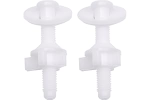 A.I.FORCE 2Pcs Universal Plastic Toilet Seat Hinge Bolt Screws Replacement Kit with Nuts and Washers, Compatible with Kohler, Bemis, American Standard, TOTO, for Top Mount Toilet Seat Hinges, White