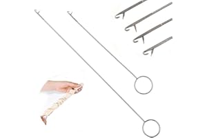 Loop Turner Hook with Latch,Sewing Loop Turner Hook Long LoopTurner Tool with Latch,Knot Grippers Tool for Silicone Beads Nee