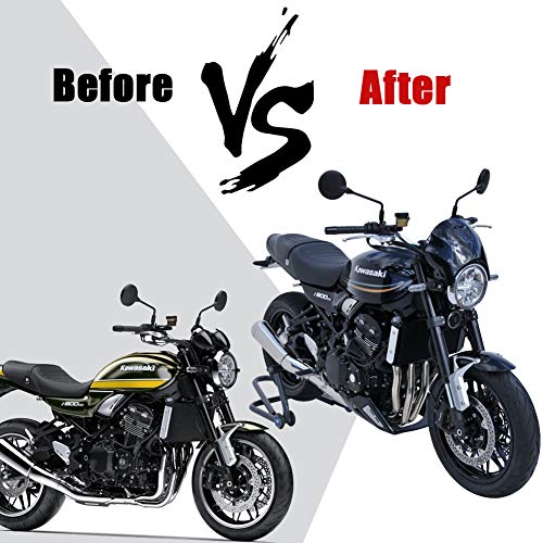 FATExpress Windshield with Bracket for 2018 Kawasaki Z900RS Motorcycle Aftermarket Plastic Windscreen Cafe Racer Fairing Wind Shield Screen Protector 18 (Smoke)