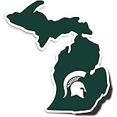 Desert Cactus Michigan University Sticker Spartans MSU Vinyl Decal Laptop Water Bottle Car Scrapbook (State Border Sticker)