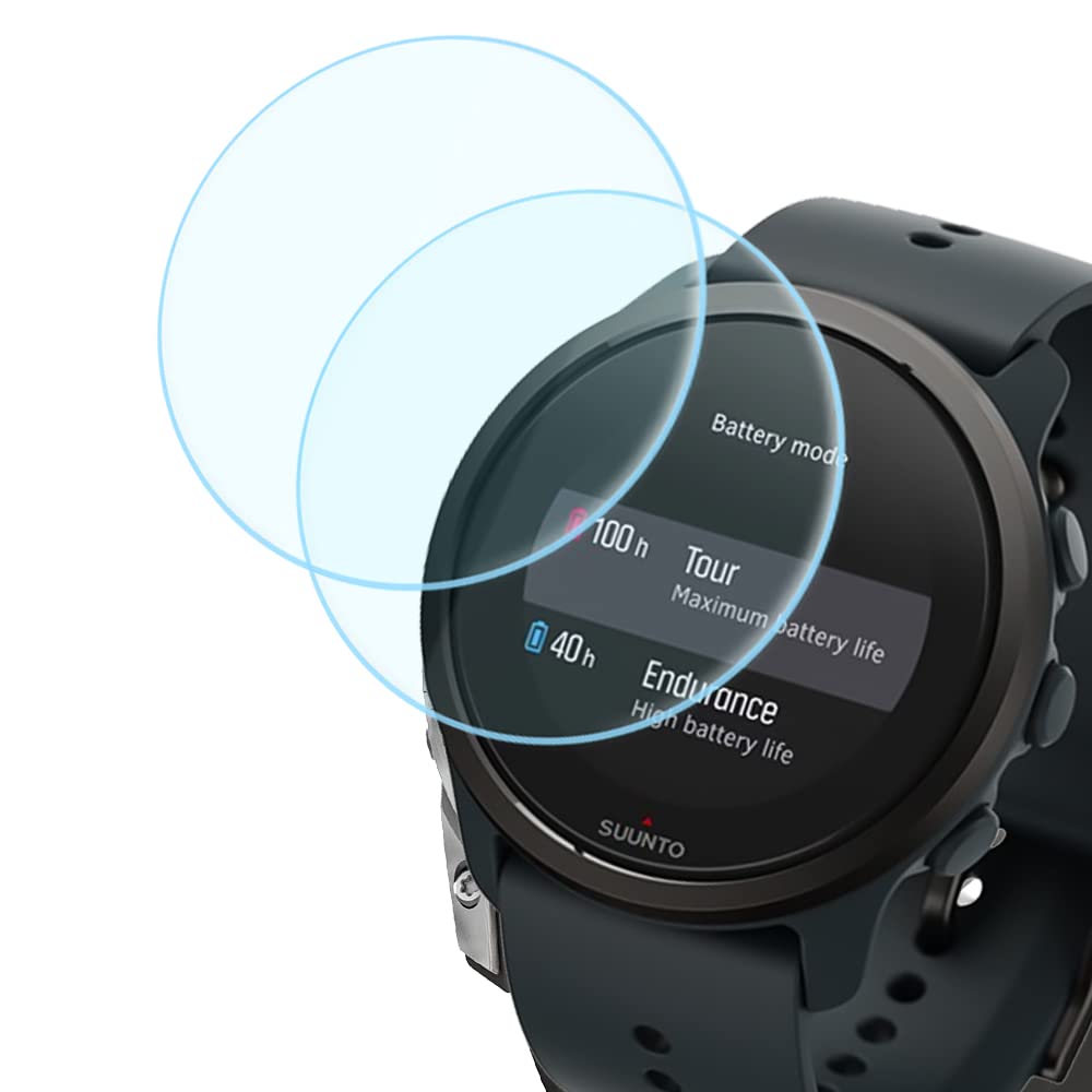 Duttek Tempered Glass Screen Protector for Suunto 5 Peak Smartwatch 2.5D Ultra-Thin 9H Hardness Scratch Resistant Tempered Glass Screen Protective Film (2pack)
