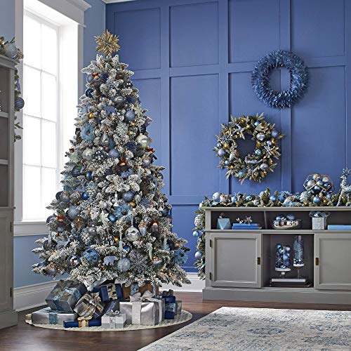 NOMA 7 Ft. Prelit Flocked Cypress Artificial Christmas Tree with 350 ColorChanging Warm White