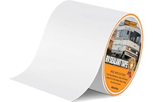 HZCOYIM RV Roof Tape, RV Sealant Tape White, 6" x 50' Weatherproof, UV-Resistant Roofing Tape, RV Camper Roofing Repair Sealant Tape for Camper, Boat Sealing, Window, Truck Stop Camper Roof Leaks
