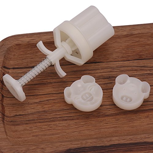 50g 2pcs Cute Pig Face Pattern Cookie Stamps Moon Cake Mold, Thickness Adjustable Cookie Press DIY Decoration Hand Press Cutter Cake Mold - Thumbnail 6