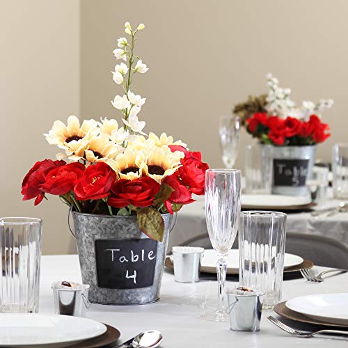 Elegant Expressions Hosley Galvanized Metal Pails Chalkboard, Set of 6