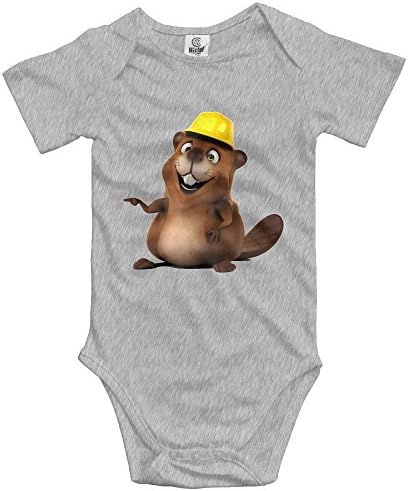 Beaver Animal Short Sleeve Baby Girl Clothes One-Piece Bodysuit Jumpsuit Unisex
