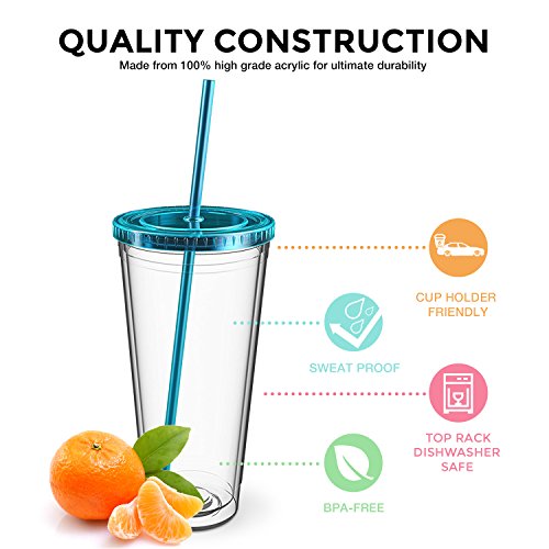 Maars Insulated Travel Tumblers 32 oz. Double Wall Acrylic 3 Pack