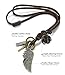 FIBO STEEL 3 Pcs Alloy Vintage Pendant Necklace for Men Women Leather Chain Adjustable