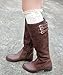 Cozy Design Women's Chevron Pattern Knee High Lace Trim Boot Socks