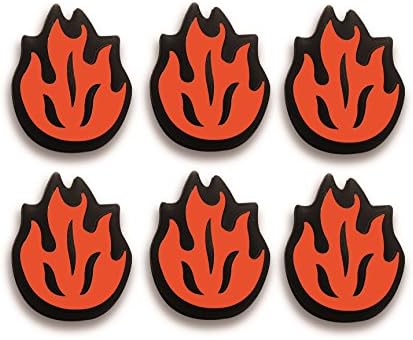 New Tennis Vibration Dampener - DGT Dang Good Tennis - Set of 6 Flames Same Colors-Great Feel- Shock Absorber Best for Tennis Rackets. Get Yours Now to Unleash Your Best Tennis! (Orange, 6-pack)
