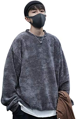 Amazon 秋新品 ファッション スタイリッシュ 無地 パーカー メンズファッション カジュアル 港の风 上着 韓国ファッション Ins レトロ 丸襟 アウター トレーナー パーカー 通販