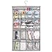mDesign Fabric Baby Nursery Closet Organizer for Hats, Bows, Shoes, Socks - Hanging, 48 Pockets, Gray