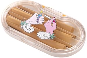 KUGUAN Cigarette case Cone Packer Pre Roll Cone Holder with Storage 5 pre Cone Case Good for 1 1/4 inch Regular Size King Size Portable Cigarette Box Convenient (White02)