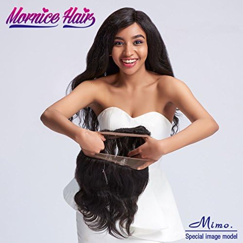 360 Lace Frontal Closure Body Wave, Mornice Hair 10A Full Lace Band Brazilian Virgin Human Hair 22 inches Natural Color
