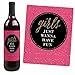 Big Dot of Happiness Girls Night Out - Bachelorette Party Gift For Women - Wine Bottle Label Stickers - Set of 4