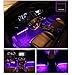 Wsiiroon Car LED Interior Lights, USB Port 4pcs 48 LED Wireless Remote Control Multicolor Music Interior Strip Lights for Car TV Home with Sound Active Function