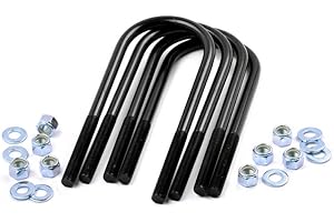 Rough Country 5/8" Round Suspension U-Bolts | 5/8 x 3.5 x 10.5-7616,Black