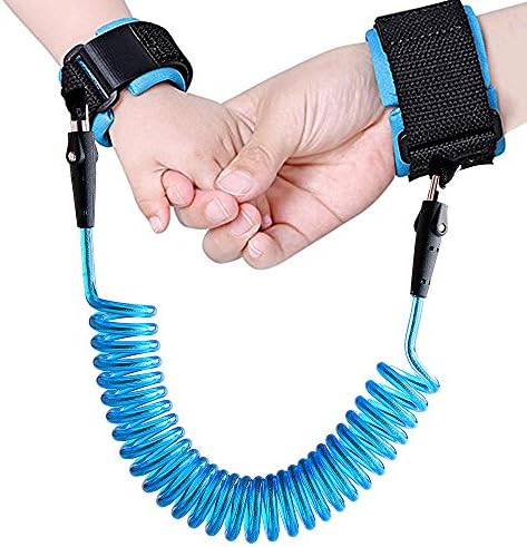 Child Anti Lost Wrist Link Safety Velcro Harness Strap Rope Leash Walking Hand Belt Wristband for Toddlers Babies &amp; Kids (2.5m/98'' Blue)