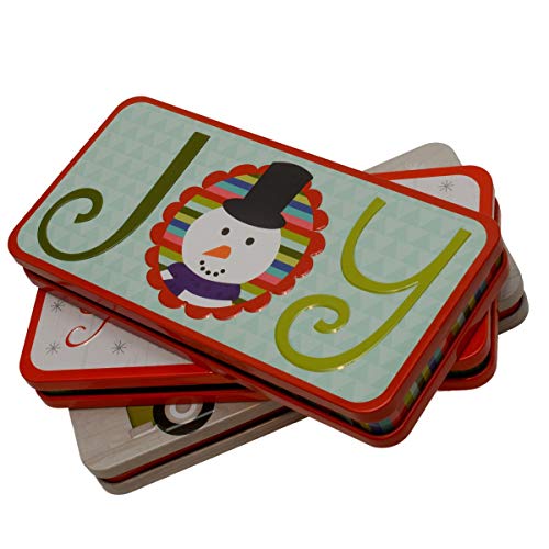 Christmas Gift Card Holders Tin Money Holder with Holiday Designs and Sayings, Rectangle Tins for Gift Giving Cash & Cards on Xmas (Set of 9)