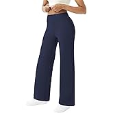 FireSwan Wide Leg Yoga Pants Women Stretch Dress Lounge Pants with Pockets High Waisted Loose Casual Trousers