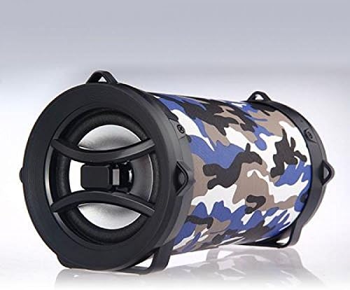 VEME Wireless Portable Bluetooth Speaker: Perfect for Home, Travel, Gaming Device, and Party with AUX, USB, FM, SD Slot and LED Flashlight (Blue Camo)