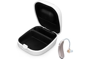 Hearing Aid Case, Portable Hearing Aid Hard Case Sound Amplifier Protective Storage Box for BTE CIC IIC ITE, White