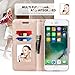 FYY Leather Case with Mirror for iPhone 8 Plus/iPhone 7 Plus, Leather Wallet Flip Folio Case with Mirror and Wrist Strap for iPhone 8 Plus/iPhone 7 Plus White
