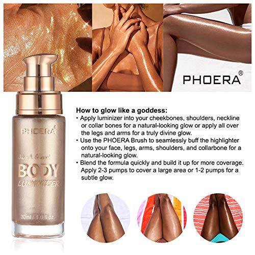 All-over Body Face Luminizer Shimmer Body Liquid Highlighter Makeup Cream Dewy Glow Shine Body Moisturizer Make Up Brighten Illuminator for Smooth Shimmer Face Contour Makeup (101 ROSE GOLD)