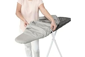 Ironing Board Cover, Silicone Coating, Full Size Scorch Resistant Padding, Elastic Edge, Heavy Duty Iron Pad Covers Standard 