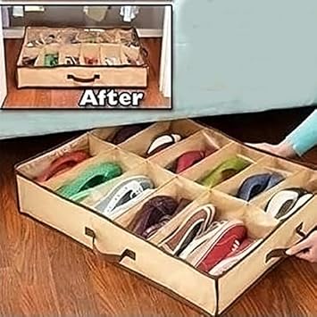 Amazon Com Nonwoven Transparent Creative Household Shoe Cabinet Dust Proof 12 Cases Shoes Storage Organizer Holder Bag Box Under Bed Closet Home Improvement