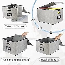 Desihum Collapsible File Organizer Box, filing