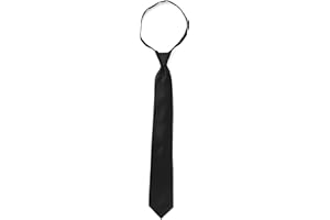 boxed-gifts Umo Lorenzo Mens Zipper Ties Solid Color Pre Tied Polyester Neckties for Men and Women