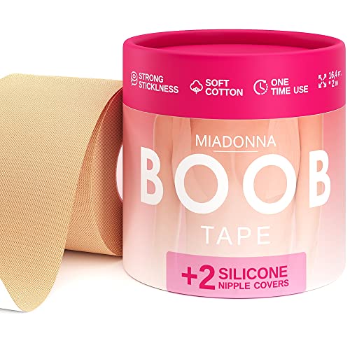 Boob Tape with Pair of Reusable Nipple Covers Breast Lifting Tape