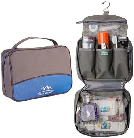 Large Travel Essentials Organizer toiletry bag - Durable Hanging Hook - For Men &amp; Women - Perfect For Accessories, Cosmetics, Personal Items, Shampoo, Body Wash