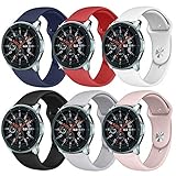 Kmasic Sport Band Compatible Samsung Galaxy Watch 46mm, Gear S3 Band, Soft Silicone Strap Replacement Wristband Compatible Samsung Galaxy Watch SM-R800NZSAX(Black,Sand pink,Gray,Blue,White,Red, Large)