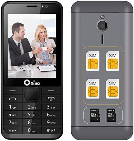 Unlocked GSM Quad Band 4 Sim Card Mobile Phone With Bluetooth FM MP3 MP4 Camera Daul TF Card 2.8 inch (Black)