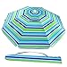 HOMEMAXS 6.5 Feet Sand Anchor Beach Umbrella UPF100+, Portable Outdoor Sun Umbrella with Carry Bag for Outdoor Patio, Blue/Green