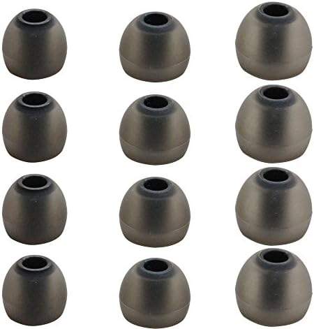 Poyatu 6 Pairs Earbuds for Beats Sony MEE audio JBL 1MORE KZ Xiaomi Mi In-ear Earphones LG HBS Series Bluetooth Earphone In-Ear Headphones Replacement Ear Buds Tips Eartips Gray+Black