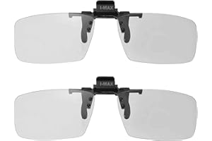 MECCANIXITY 2 Pcs Polarized Clip-on 3D Glasses, Passive 3D Viewing Glasses Frames for Image Maximum Movies Theater Games TV P