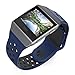 UMTELE Compatible for Fitbit Ionic Band, Two-Toned Perforated Strap Breathable Accessory Wristband with Quick Lock&Release Buckle Replacement for Fitbit Ionic Smart Watch, Large, Obsidian/Black