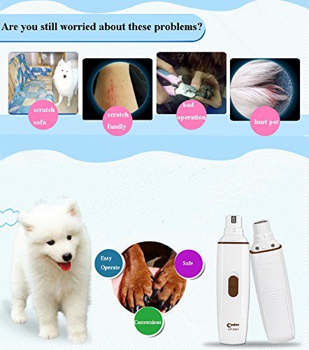 YAVOCOS Professional Dog Electric Claw Nail Grooming Tool Pet Toenail Paws Grinder Clipper Cutter Auto Pedicure Equipment for Animal - Thumbnail 5