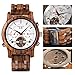 Mens Wooden Mechanical Watches Multifunction Date & Chronograph Business Luxury Wood Watch for Men