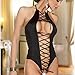 Tenworld Women See-through Sexy Lingerie Halter Open Crotch Mesh Bodysuits