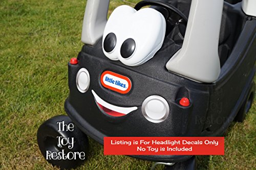 The Toy Restore Replacement Decals Fits Little Tikes 30th Cozy Coupe Car Smooth Headlights & Tail Lights