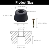 N/C Black Rubber Leg Protectors 21mm 8 Pcs Non Slip Round Feet Pads for view 2
