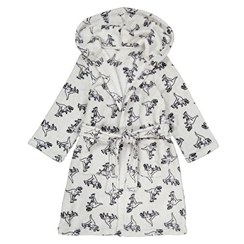 La Redoute Collections Big Boys Dinosaur Print Bathrobe, 3-12 Years Grey Size 3 Years - 37 in.